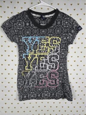 Victorias Secret PINK VINTAGE y2k Bling YES Tee Shirt 86 LARGE